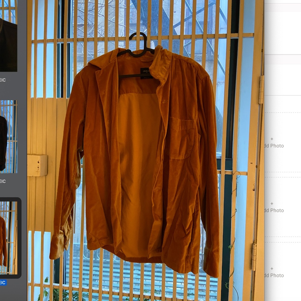 Bellerose thick mustard yellow velvet shirt